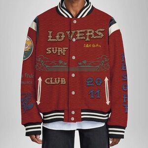 Lifted Anchor NWT SZ Large Mens Lovers Surf Letterman Bomber‎ Jacket